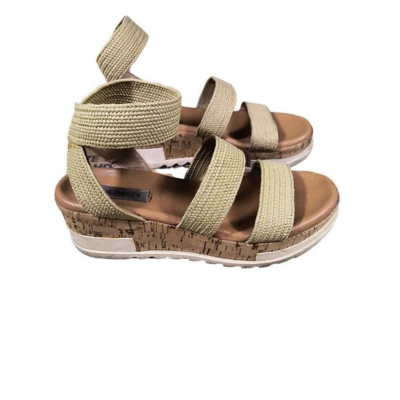 Steve Madden Bandi Khaki Cork Wedge Sandals Band02S1 Women’s Size 7.5M‎ FAIR++ - Picture 11 of 12